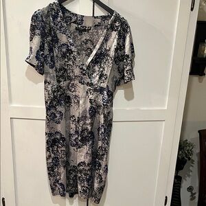 Banana Republic Blue and Black Midi Dress